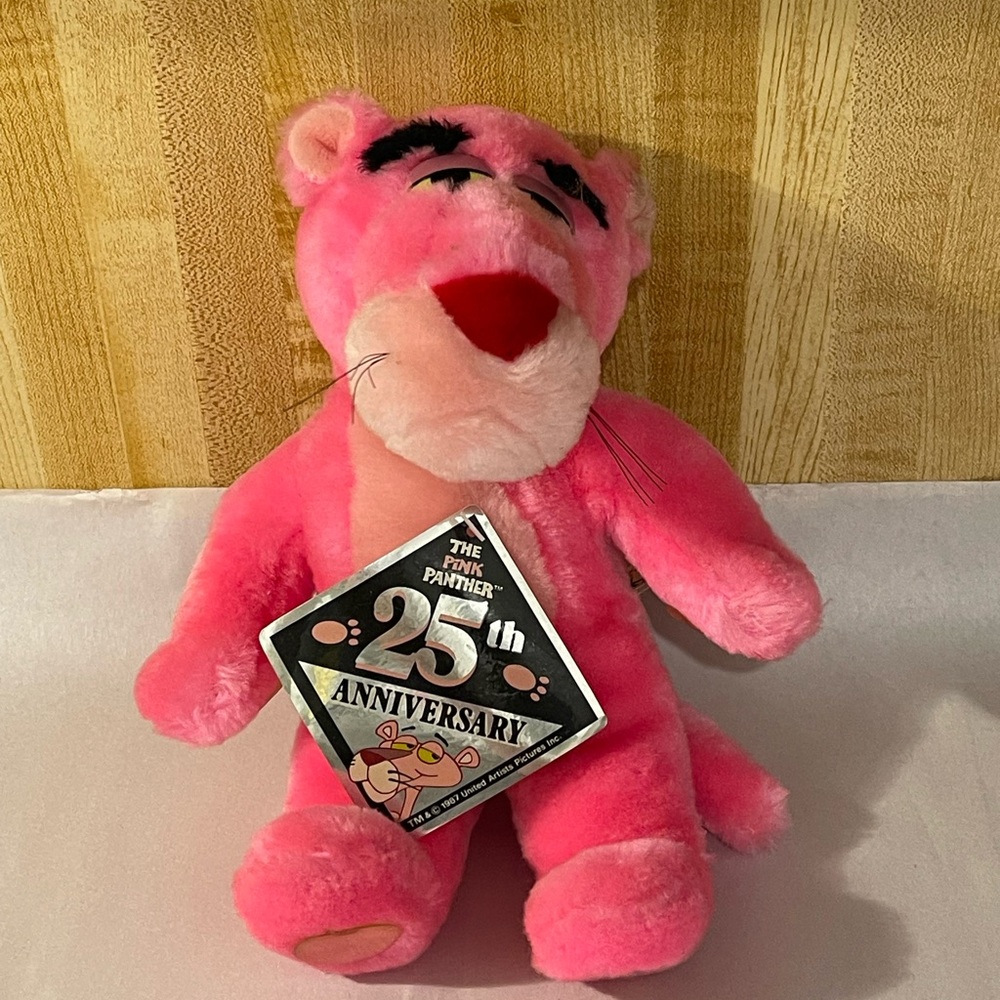 New 1987 HTF 24K Company PINK PANTHER 25th Anniversary Plush Toy